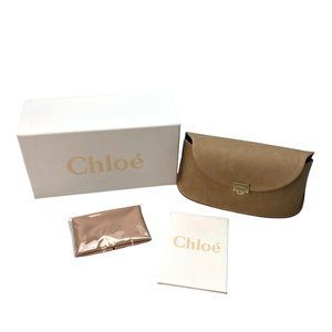 Chloe tan suede sunglasses case with box and cloth